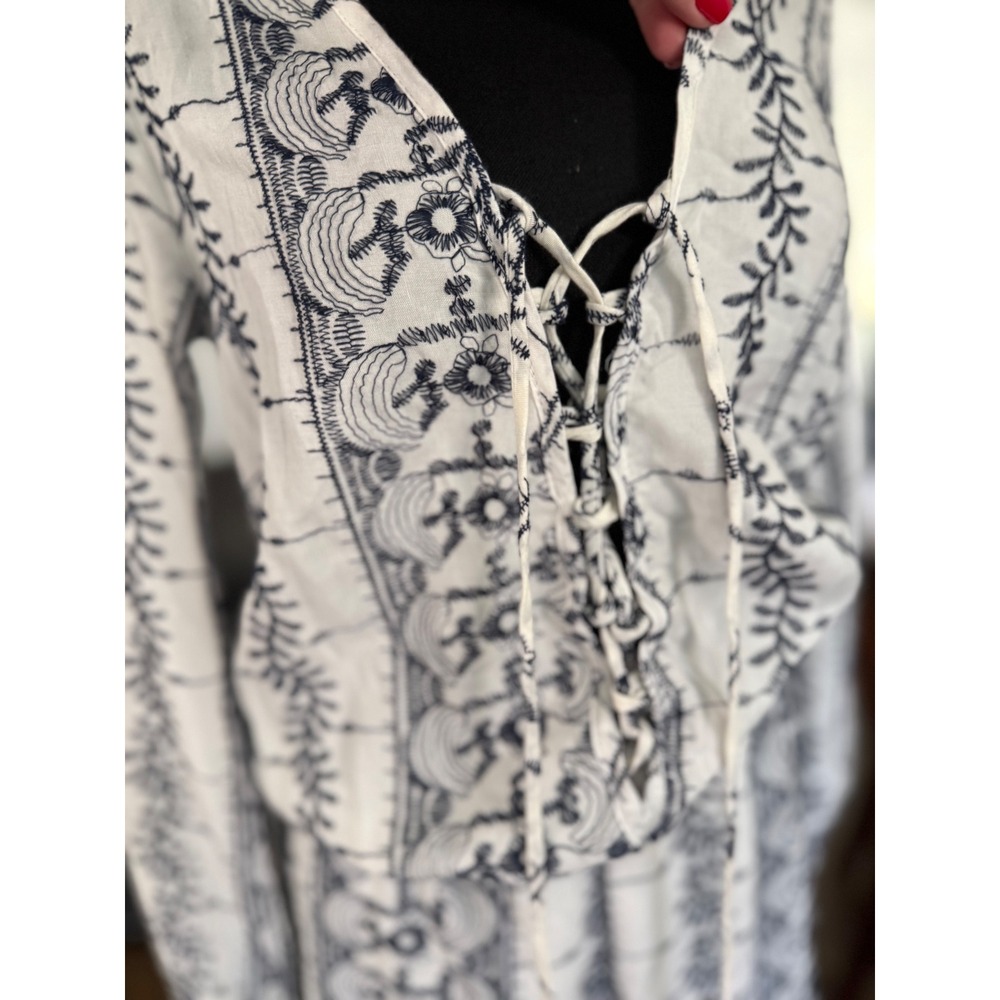 NEW Vintage Havana Embroidered Romper Lace Up jumpsuit‎ Boho Chic Size S - Picture 5 of 7
